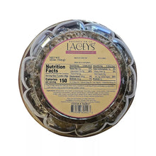 Almond & dark chocolate cookies tin back label with nutrition facts