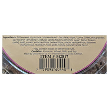 Almond & dark chocolate cookies tin ingredients panel with barcode