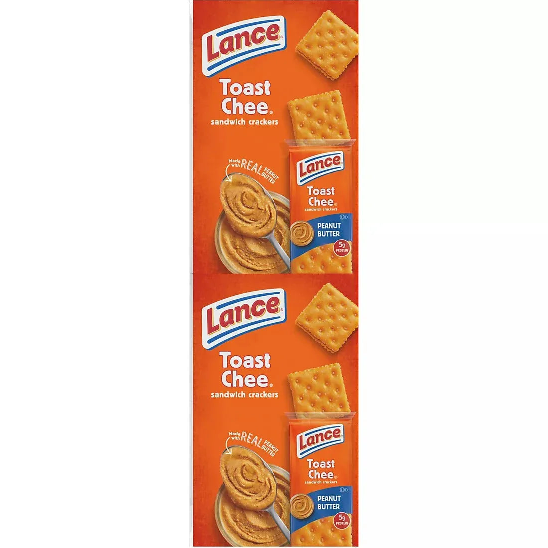 Lance Sandwich Crackers, ToastChee Peanut Butter, Individually Wrapped Packs, 6 Sandwiches Each, 40 ct. - USA MEGA SHOP
