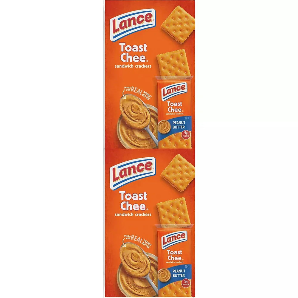 Lance Sandwich Crackers, ToastChee Peanut Butter, Individually Wrapped Packs, 6 Sandwiches Each, 40 ct. - USA MEGA SHOP