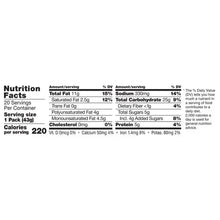 Lance Toast Chee peanut butter sandwich crackers nutrition facts panel, calories and nutrients