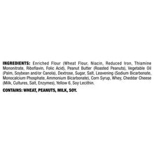 Lance Toast Chee peanut butter sandwich crackers ingredients panel with allergen notice