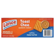 Lance Toast Chee peanut butter sandwich crackers box, 20 packs of 6
