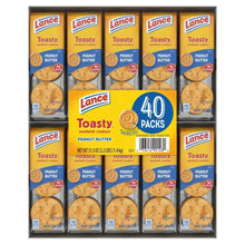 Peanut butter toasty sandwich crackers, 40-count box with Lance branding