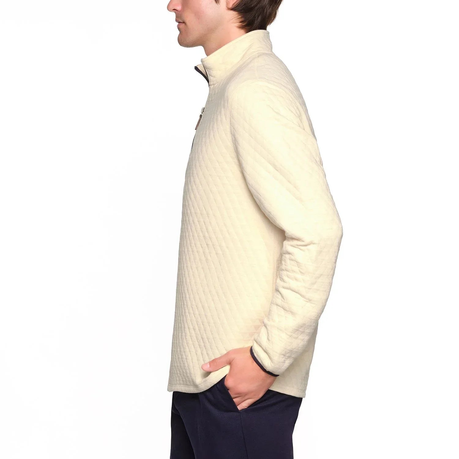 Lands' End Men's Quilted Quarter Zip Pullover - USA MEGA SHOP