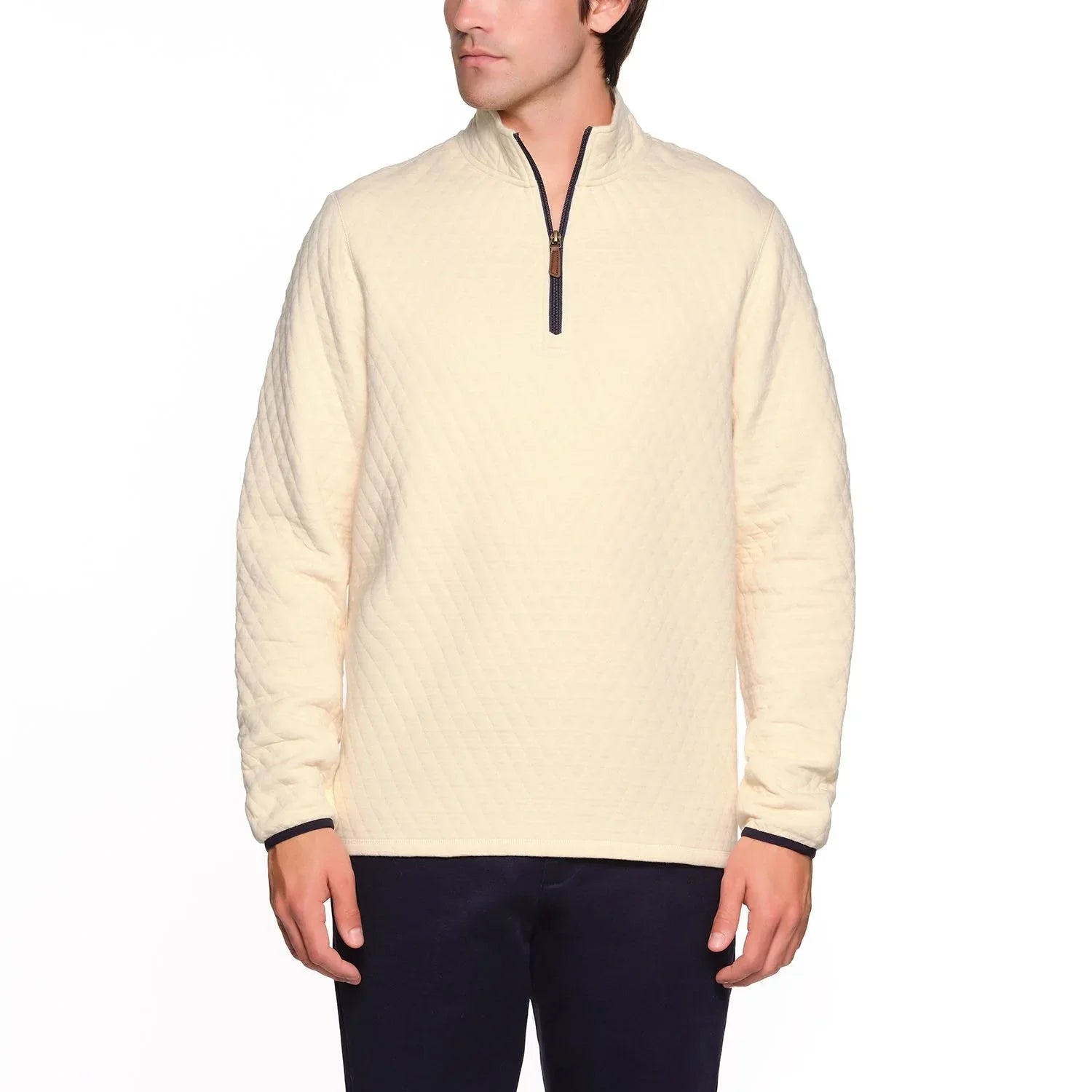 Lands' End Men's Quilted Quarter Zip Pullover - USA MEGA SHOP
