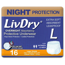 Adult overnight diapers, L, extra soft leakproof, 16-count protective underwear