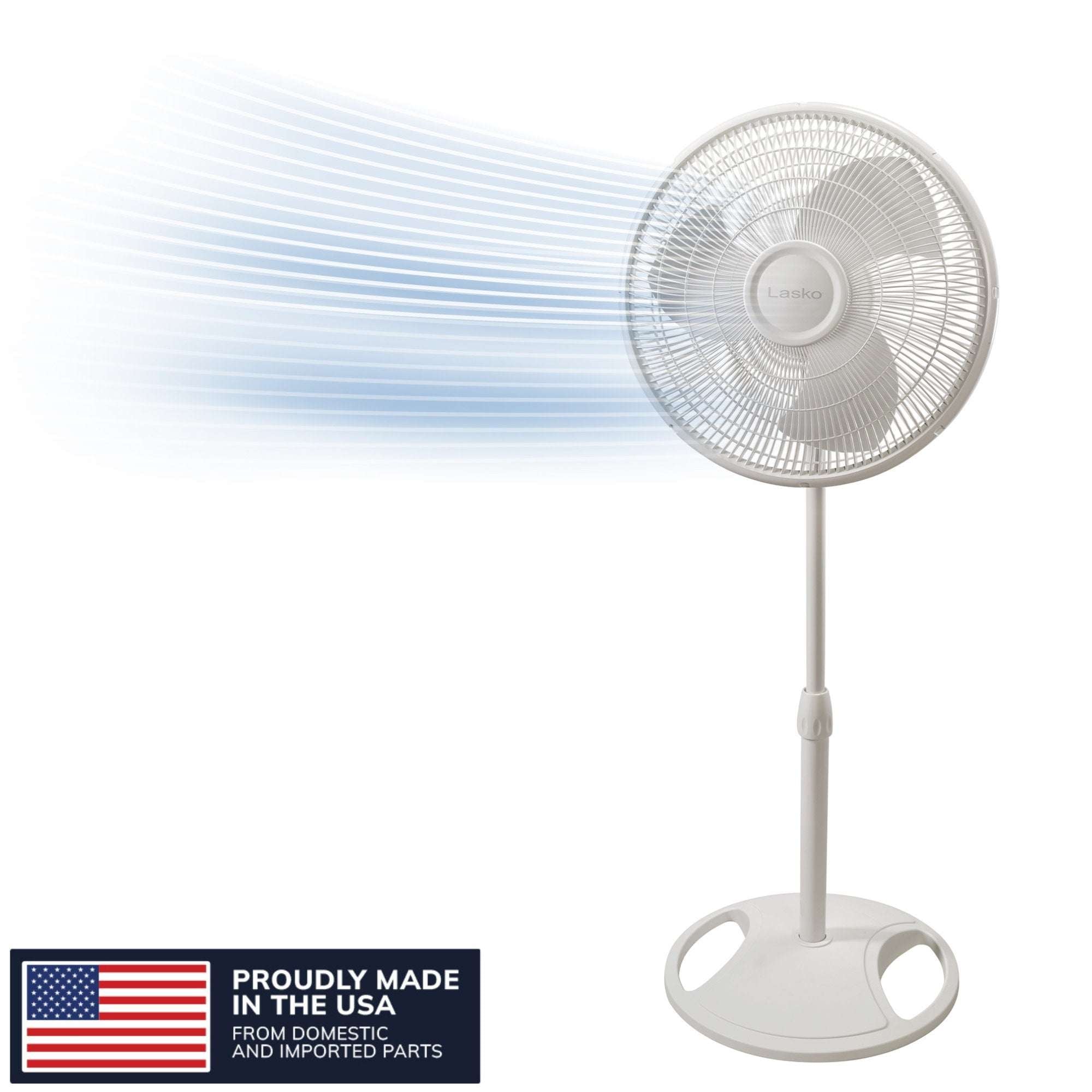 Lasko 16" Oscillating Pedestal Fan with Adjustable Height and Tilt-Back Head for Whole Room Cooling, Black, S16500