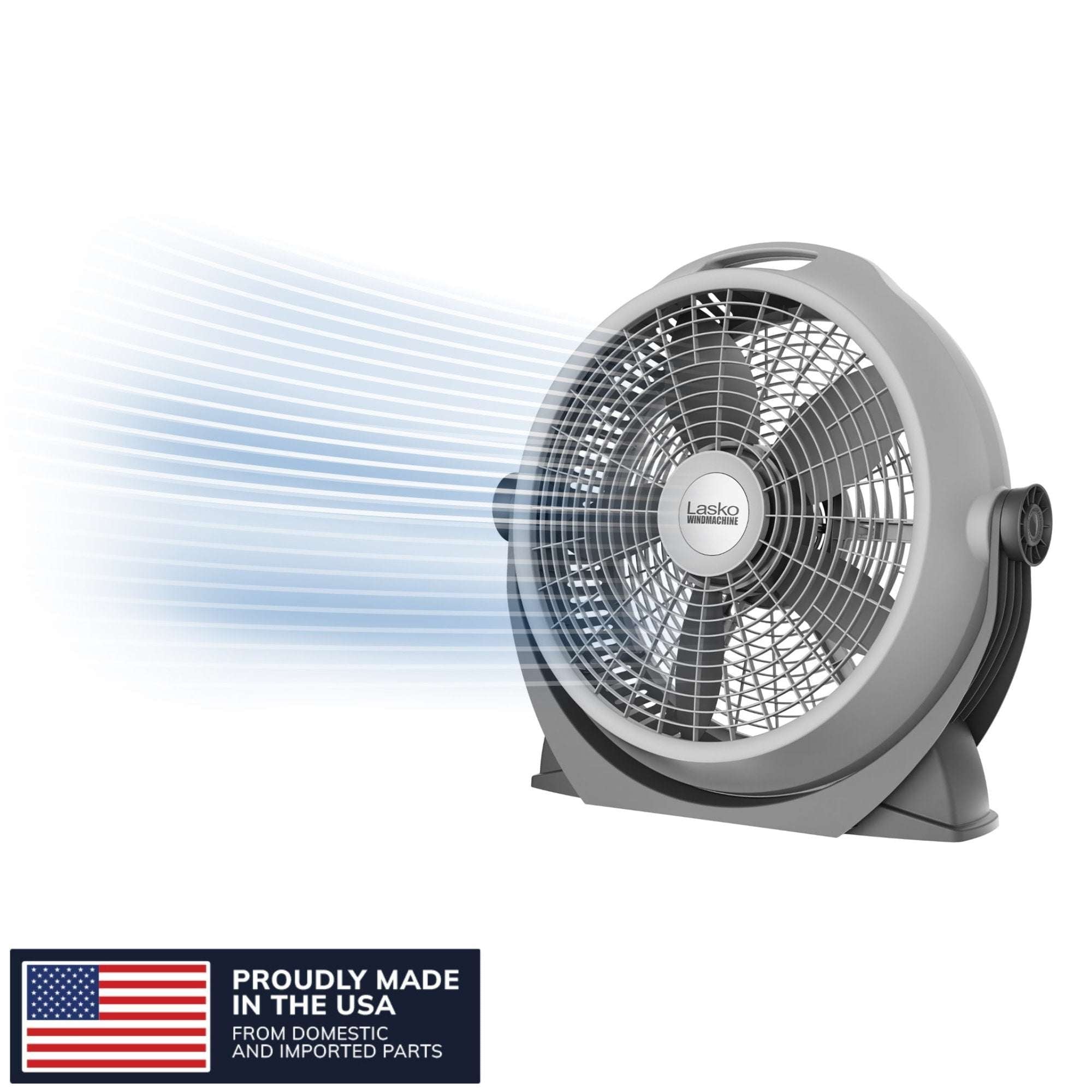 Lasko WindMachine 20" Large Floor Fan with Pivoting Head for Whole Room Cooling, Portable Indoor 3-Speed Air Circulator, Black, A20305