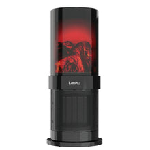 Lasko ceramic space heater with black mesh base and red 3D flame display window