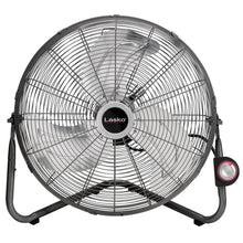 Lasko 20 in high-velocity fan front view with circular wire grille and frame