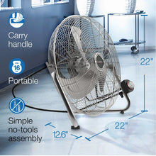 Lasko high-velocity fan on stand with carry handle and control dial