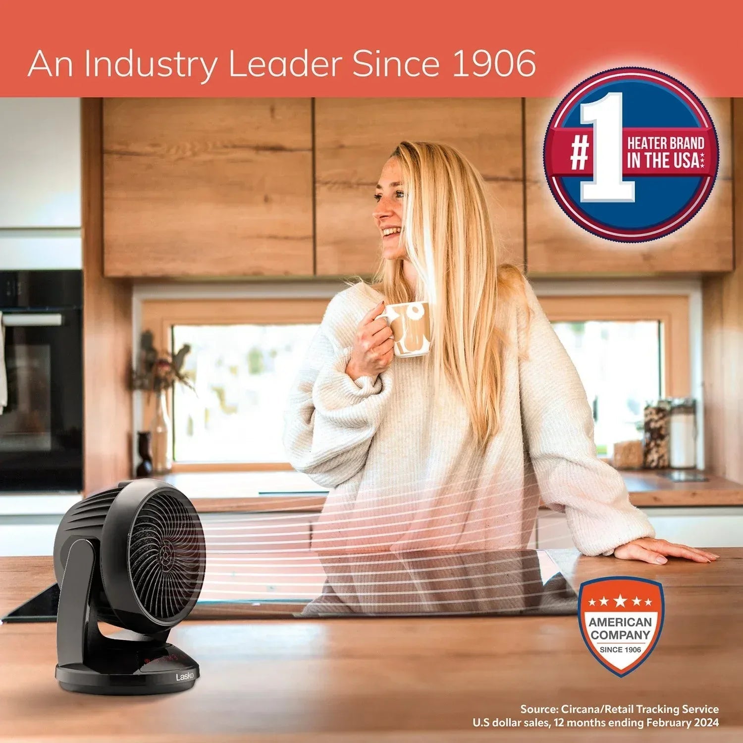 Lasko Whirlwind Heat Orbital Oscillation Ceramic Space Heater with Remote