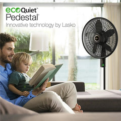 Lasko WhisperForce 18" Eco Quiet DC Pedestal Fan with Remote Control