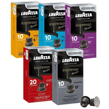 Lavazza Espresso Maestro multi-roast coffee pod variety pack boxes and capsules