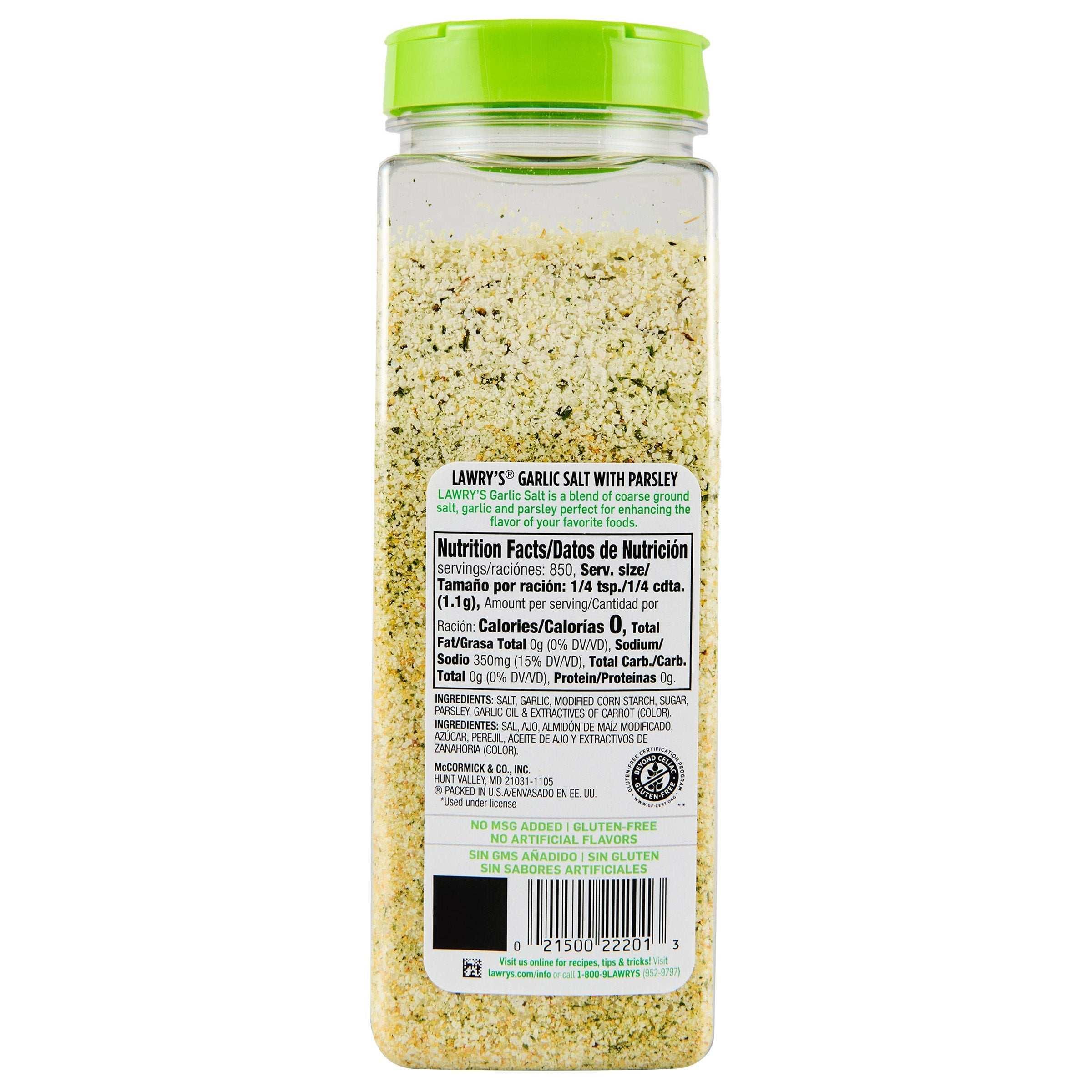 Lawry's Coarse Ground Garlic Salt with Parsley, 33 oz - USA MEGA SHOP