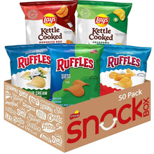 Variety pack of Lay's and Ruffles chips in 50-count display box
