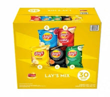 Lay's potato chip variety pack box with assorted chip bags, 30-pack total