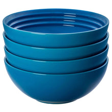 Blue bowl set with nested bowls in graduated sizes