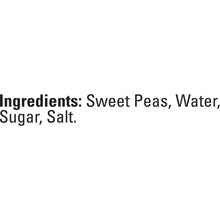 Ingredients list: sweet peas, water, sugar, salt