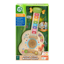 LeapFrog boxed wooden strum-and-count guitar toy with colorful number button panel