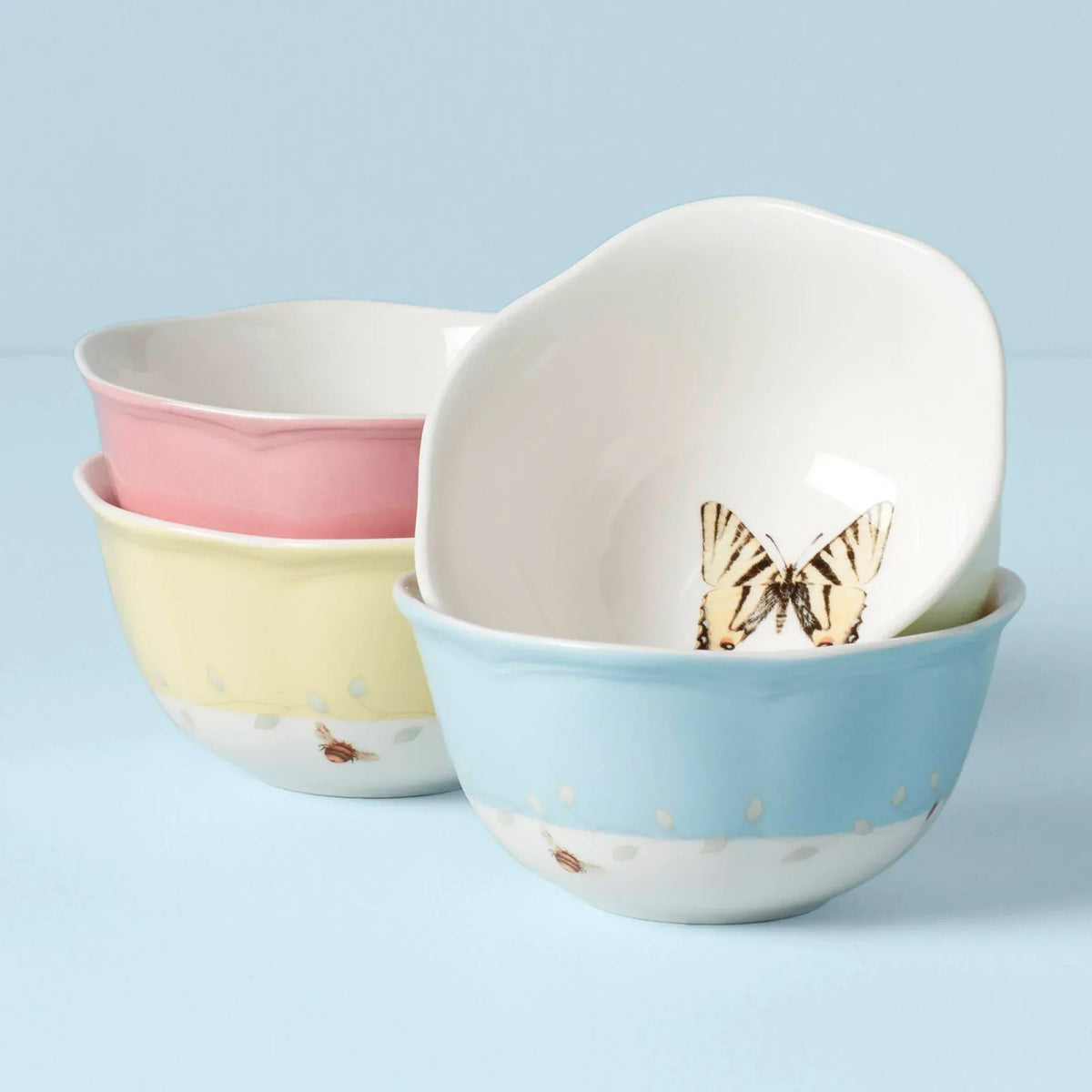 Lenox Butterfly Meadow Porcelain 4-piece Dessert Bowl Set - USA MEGA SHOP