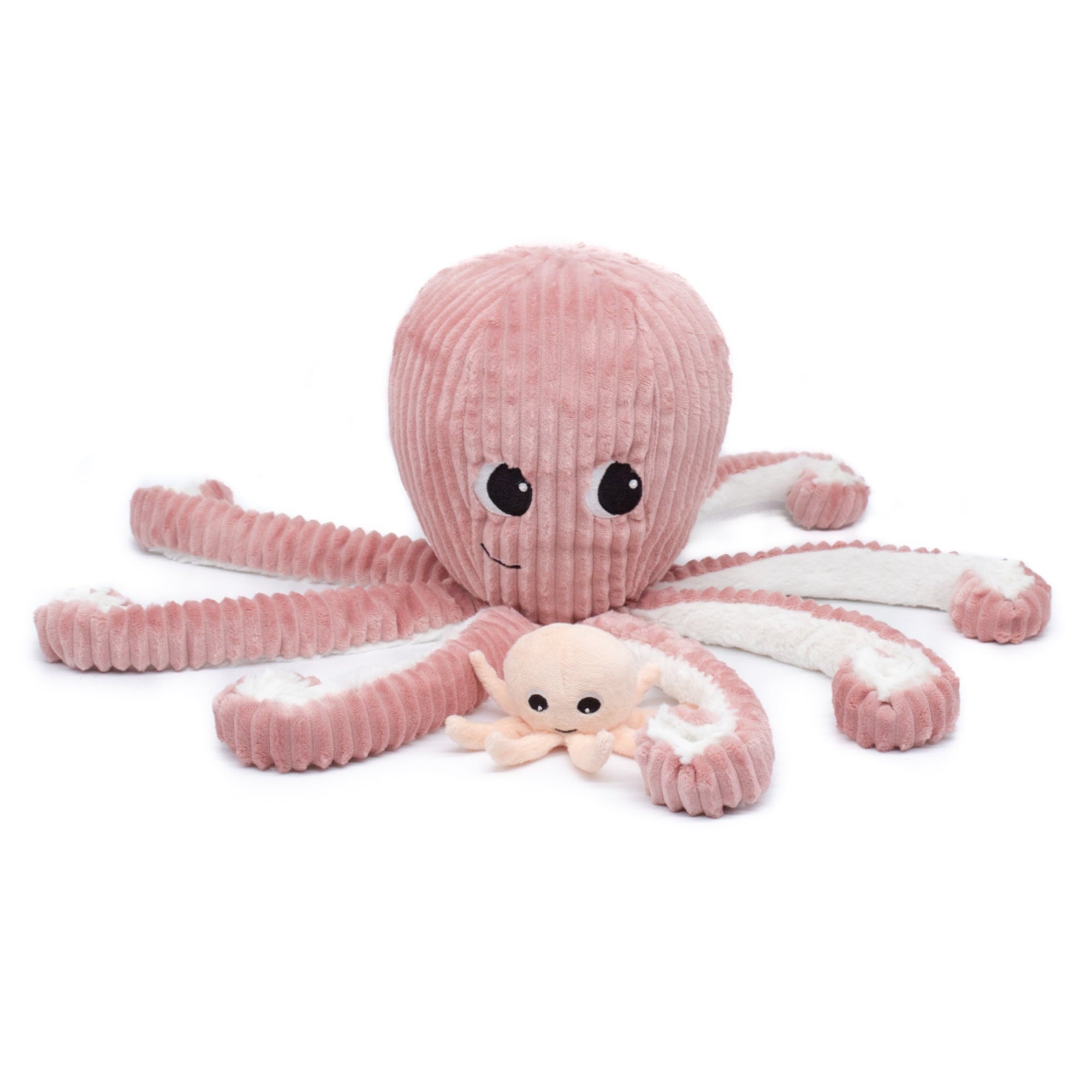 Les Ptipotos Octopus Mom & Baby Plush Stuffed Animal Set & Eco-Friendly Toy in Blue