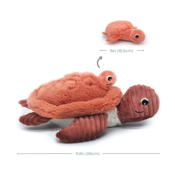 Les Ptipotos Sea Turtle Mom & Baby Plush Stuffed Animal Set & Eco-Friendly Toy