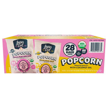 Organic popcorn variety pack, 28 bags, with coconut oil, Lesser Evil branded box