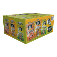 Lesser Evil organic snack variety pack box, side view with flavor labels