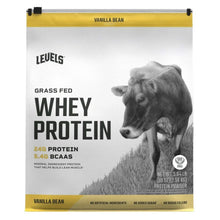 Levels grass fed whey protein powder bag, vanilla bean flavor, 5.64 lb