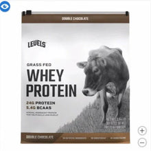 Double chocolate whey protein powder pouch with animal illustration