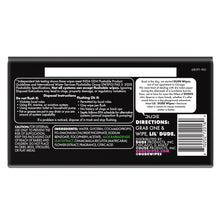 Back of flushable wipes pack with ingredient and disposal information panel