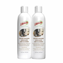 Coffee machine descaler and cleaner bottles with front labels, 16 fl oz (2-count)