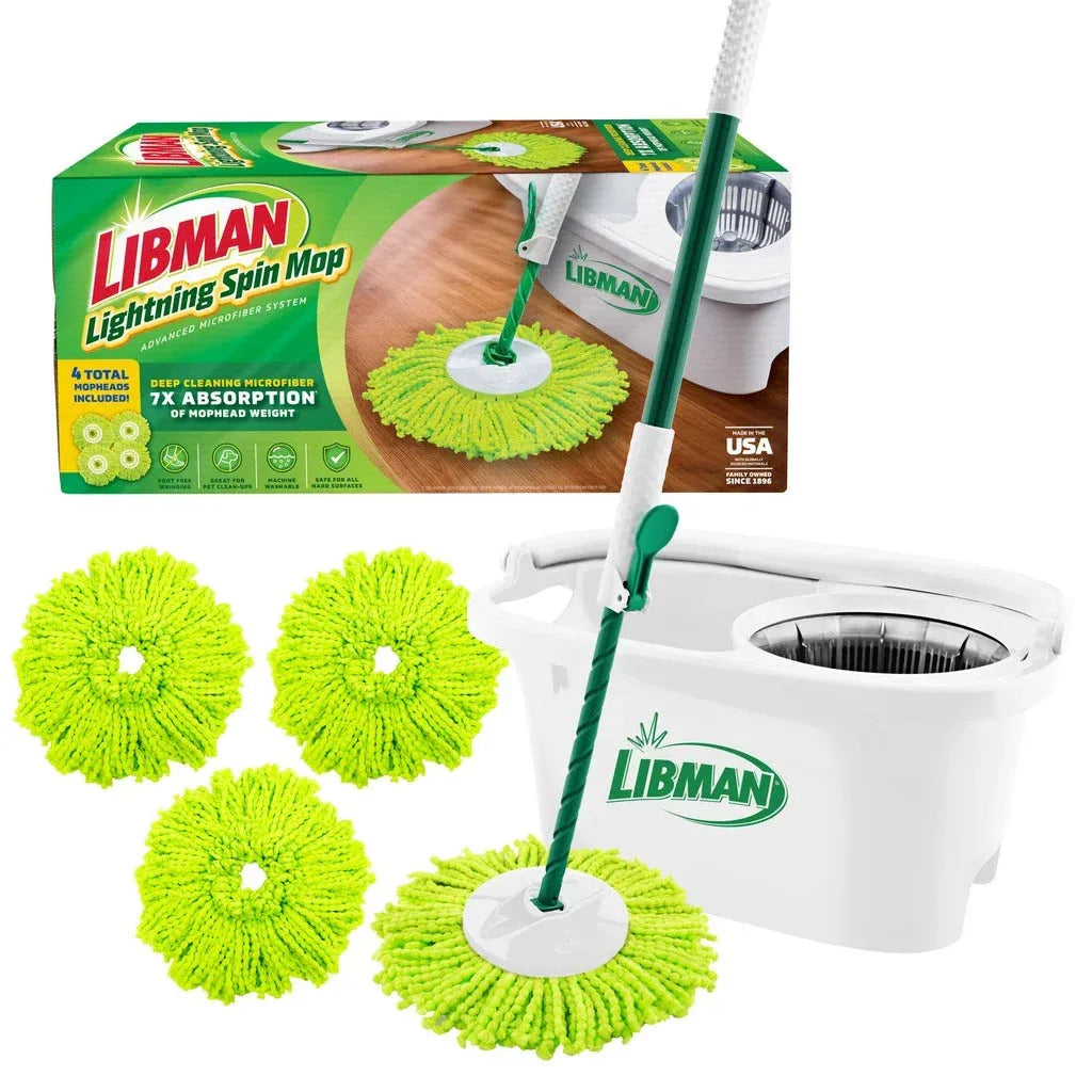 Libman Lightning Spin Mop System with 3 Refills - USA MEGA SHOP