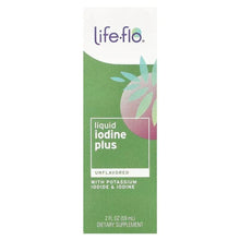 Life-flo liquid iodine plus supplement box, green unflavored label