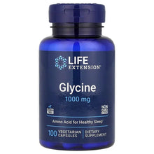 Glycine 1,000 mg dietary supplement bottle with Life Extension front label