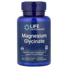 Life Extension Magnesium Glycinate bottle, front label for 90 vegetarian capsules