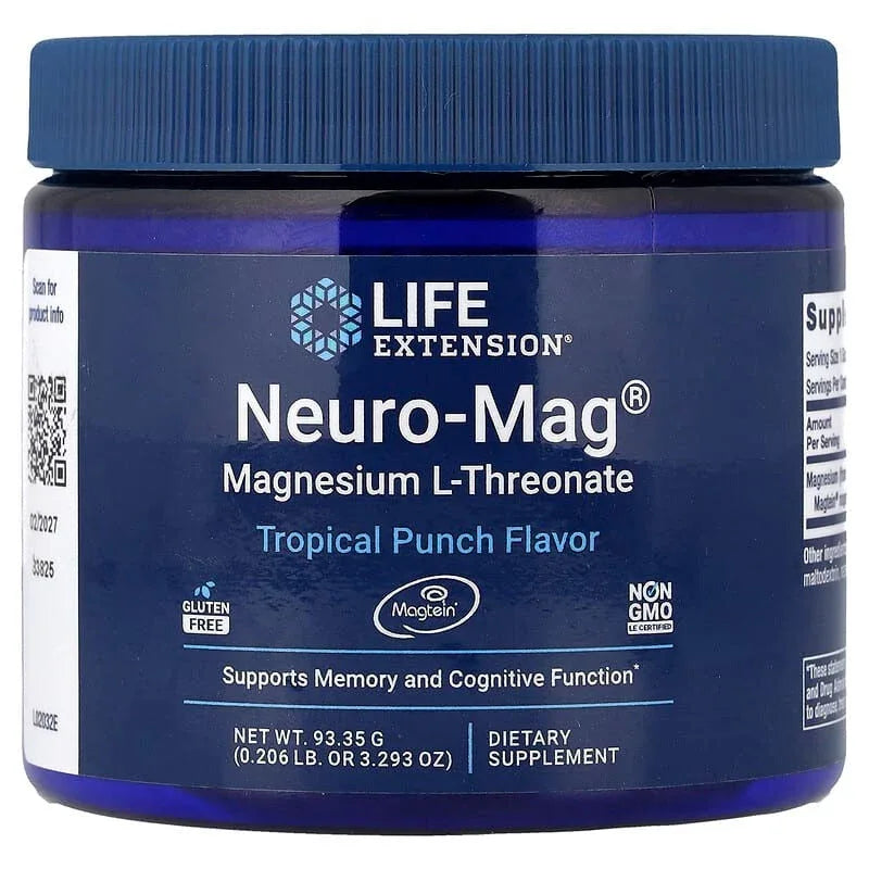 Life Extension, Neuro-MagÂ®, Magnesium L-Threonate, Tropical Punch, 3.293 oz (93.35 g) - USA MEGA SHOP