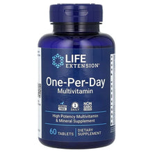 Multivitamin supplement bottle with blue label, One-Per-Day, 60 tablets