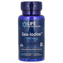 Sea-Iodine supplement bottle, blue label: LIFE EXTENSION Sea-Iodine 1000 mcg, 60 capsules