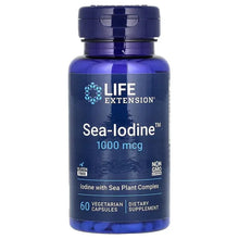 Sea-Iodine dietary supplement bottle, blue plastic with Life Extensions label
