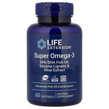 Omega-3 fish oil softgels bottle, blue, 60 count