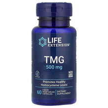 Life Extension TMG 500 mg liquid vegetarian capsules bottle, blue label