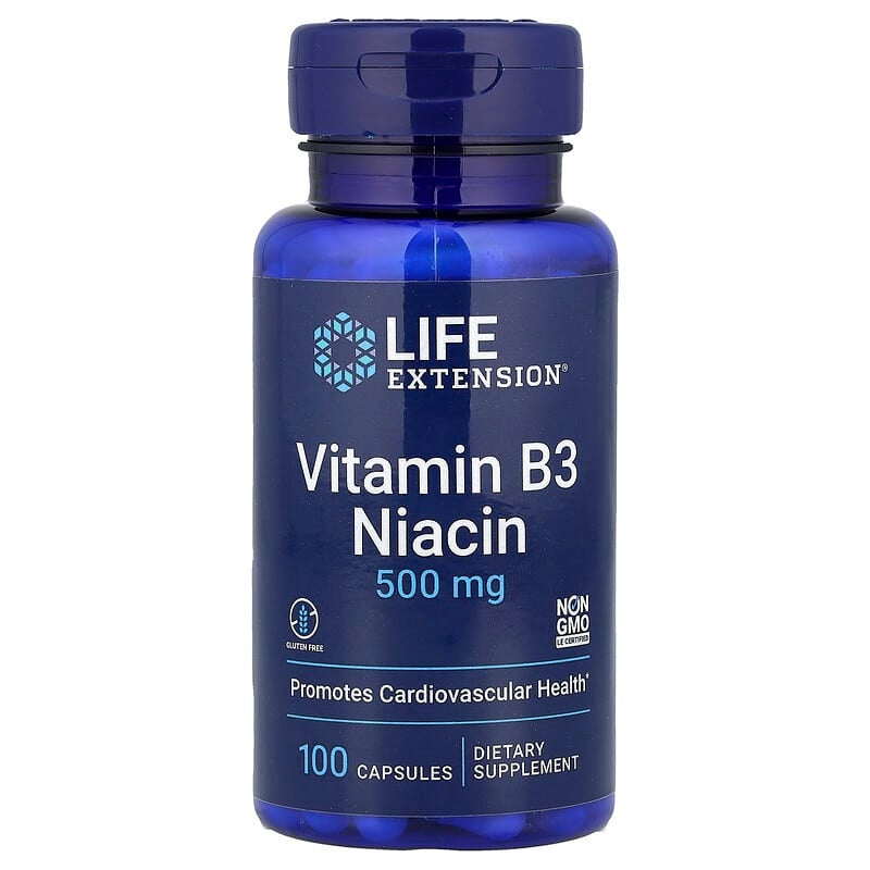 Life Extension, Vitamin B3 Niacin, 500 mg, 100 Capsules