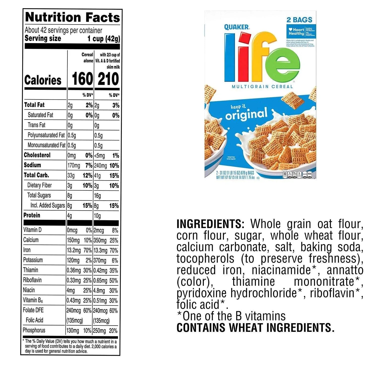 Life Multigrain Cereal, 62 oz. - USA MEGA SHOP