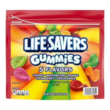 Resealable gummy candy pouch with 5 flavors and assorted fruit candy shapes