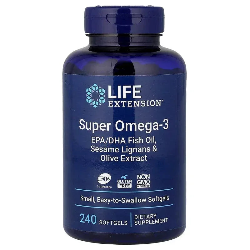 Life Extension, Super Omega-3, EPA/DHA Fish Oil, Sesame Lignans & Olive Extract