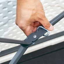 Hand releasing latch on folding table frame