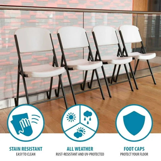 Lifetime Commercial Grade Contoured Folding Chair, Assorted Colors 4 Pack